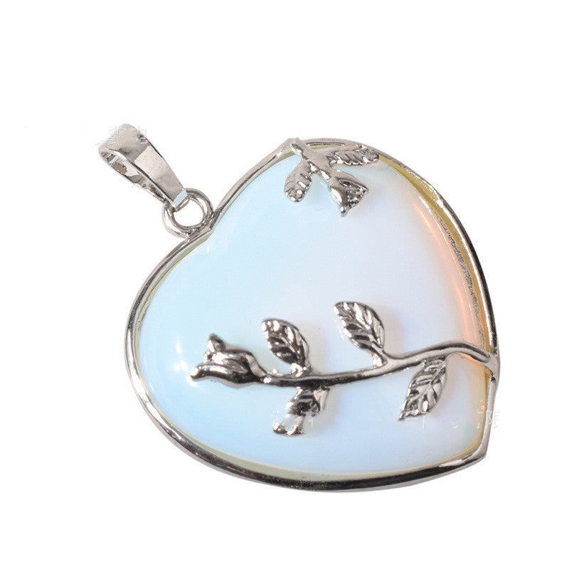 Natural stone crystal pendant necklace