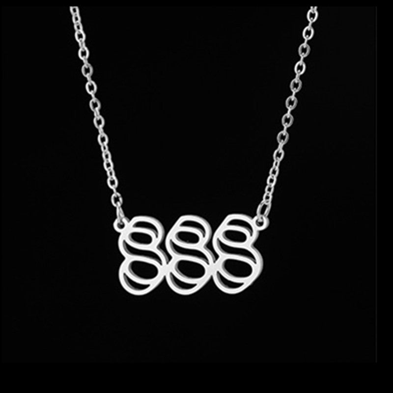 Fashion Vintage Double Cutout Number Necklace