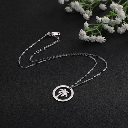 Personalized Stainless Steel Clover Necklace