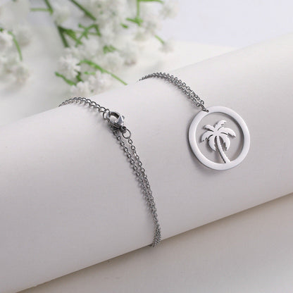 Personalized Stainless Steel Clover Necklace