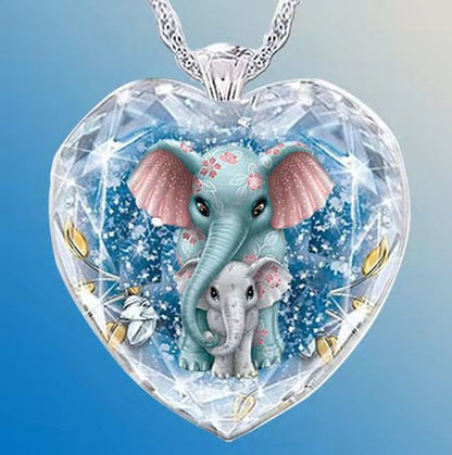 Fashion Crystal Pendant Elephant Necklace