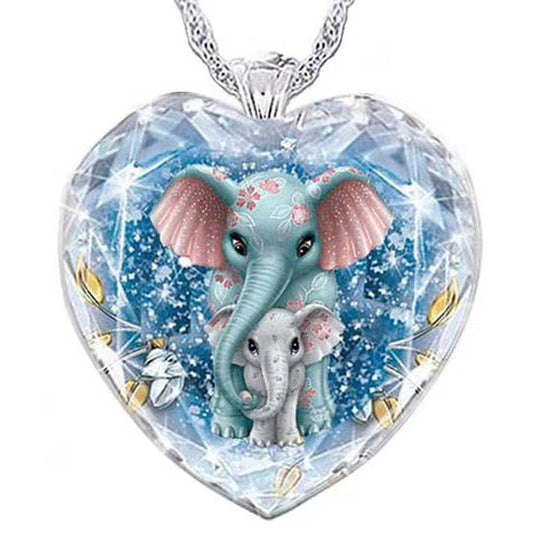 Fashion Crystal Pendant Elephant Necklace