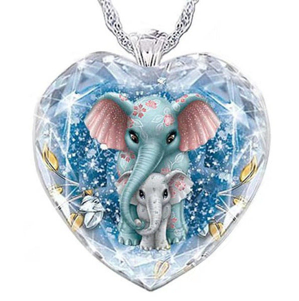 Fashion Crystal Pendant Elephant Necklace