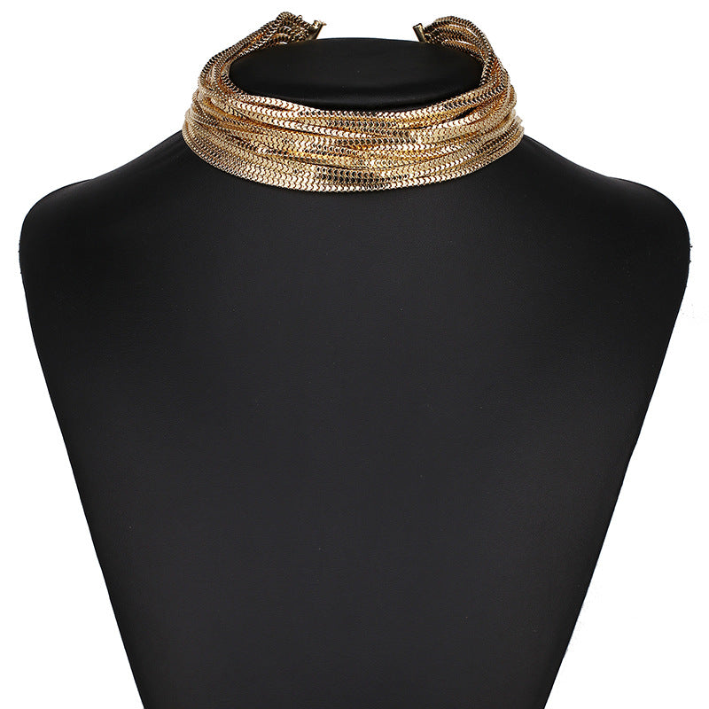 Fashion Exaggerated Multi-Layer Metal Chain
