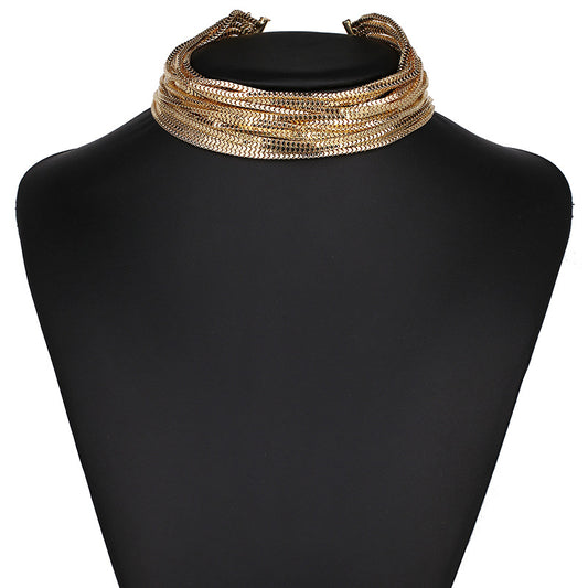 Fashion Exaggerated Multi-Layer Metal Chain