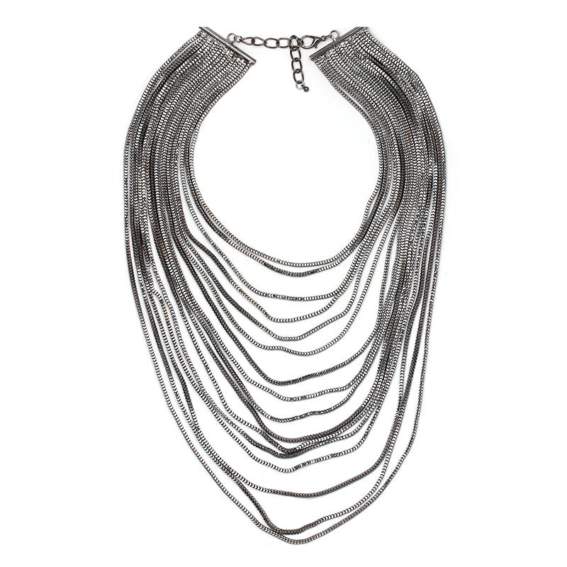 Fashion Exaggerated Multi-Layer Metal Chain