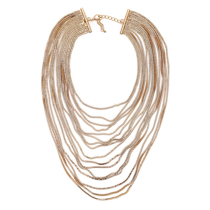 Fashion Exaggerated Multi-Layer Metal Chain