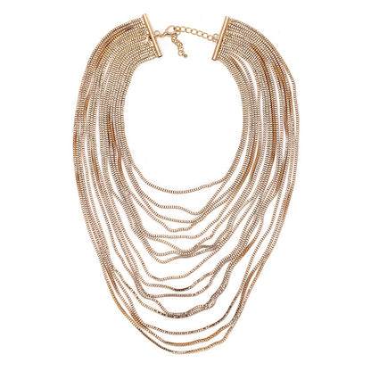 Fashion Exaggerated Multi-Layer Metal Chain