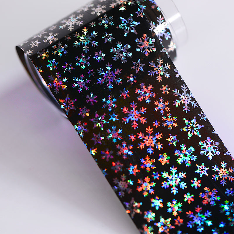 Aliexpress Hot Sale Nail Christmas Star Stickers Sublimation Sticker Christmas Laser Snowflake Nails