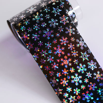 Aliexpress Hot Sale Nail Christmas Star Stickers Sublimation Sticker Christmas Laser Snowflake Nails