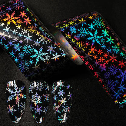 Aliexpress Hot Sale Nail Christmas Star Stickers Sublimation Sticker Christmas Laser Snowflake Nails