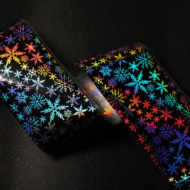 Aliexpress Hot Sale Nail Christmas Star Stickers Sublimation Sticker Christmas Laser Snowflake Nails