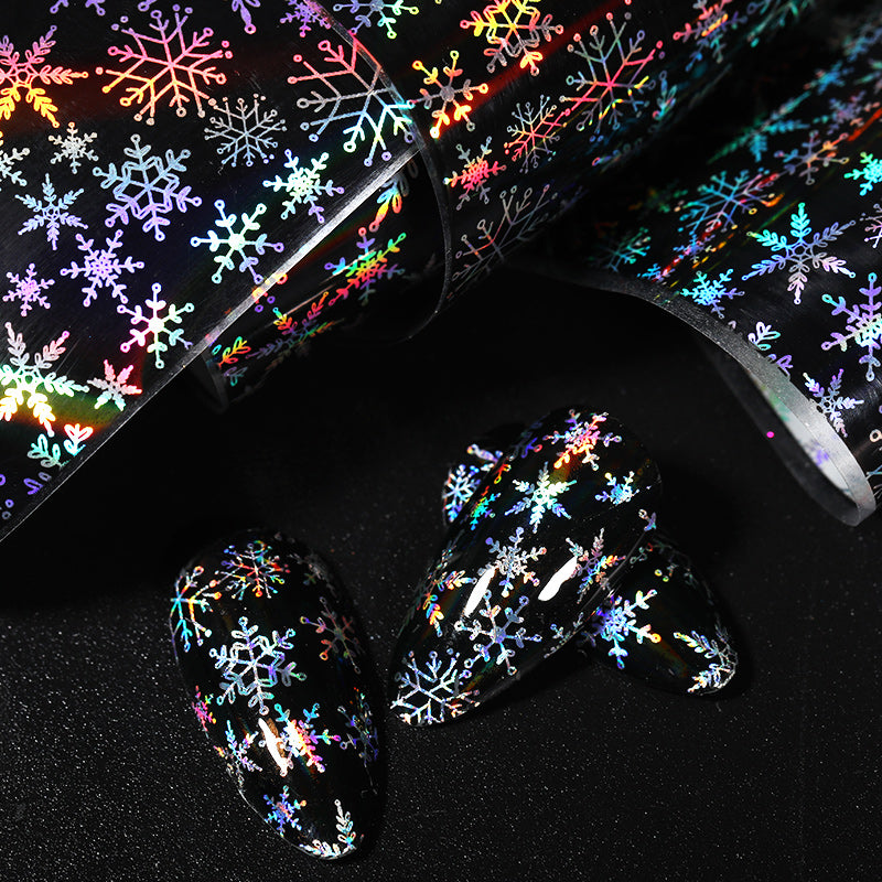 Aliexpress Hot Sale Nail Christmas Star Stickers Sublimation Sticker Christmas Laser Snowflake Nails