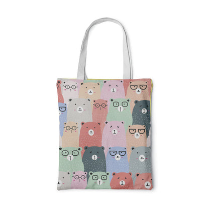 Fashion Women Foldable Canvas Handbag Cute Cartoon Animal Tote Casual Large Capacity Shopping Shoulder Bags Girls Pink Handbag