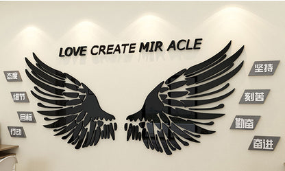 Office Decoration Net Red Photo Card Printing Angel Wing Corporate Culture Background Wall Sticker Drawing Inspirational