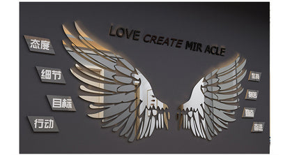 Office Decoration Net Red Photo Card Printing Angel Wing Corporate Culture Background Wall Sticker Drawing Inspirational