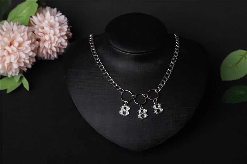 Hip Hop Numbers European And American Light Luxury Clavicle Chain Roman Numeral Necklace
