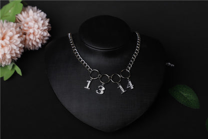 Hip Hop Numbers European And American Light Luxury Clavicle Chain Roman Numeral Necklace