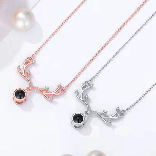 100 Languages I Love You Projection Pendant Necklace For Women Jewelry Love Memory Wedding Necklace Valentine's Day