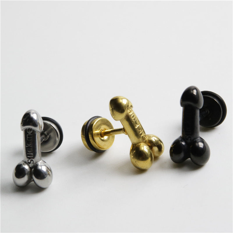 Punk Style Stainless Steel Personality Street Exaggerated Letter Earrings