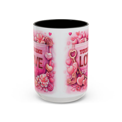 Your Name Love Forever mug | Valentine heart floral coffee mug
