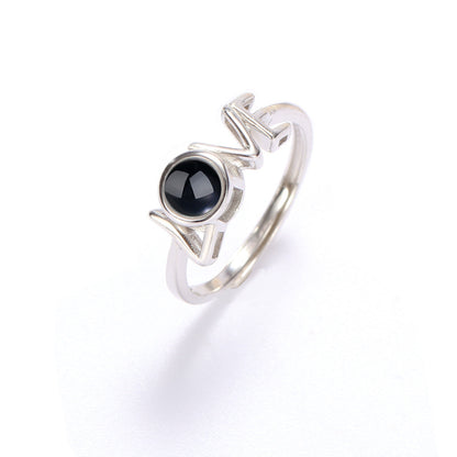 Projection colorful photo "LOVE" ring