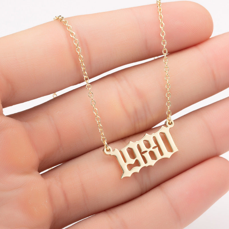 Special Date Year Number Necklace
