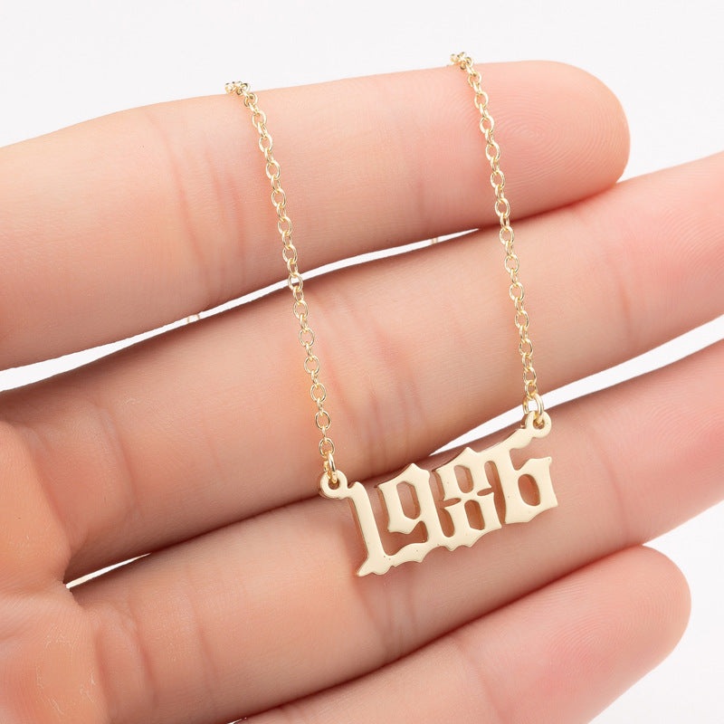 Special Date Year Number Necklace