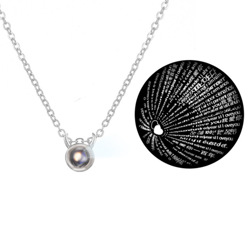 100 languages I love you projection necklace
