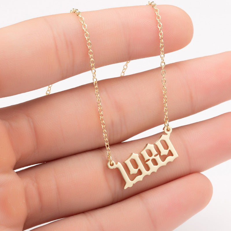 Special Date Year Number Necklace