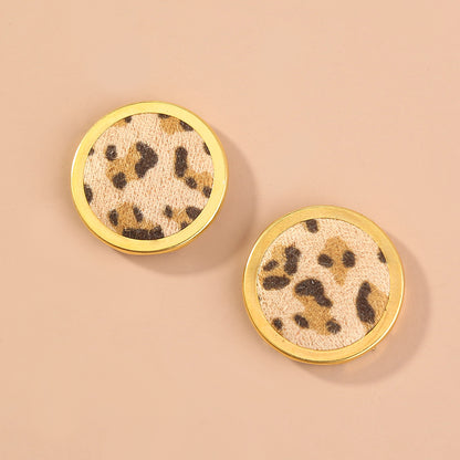 Fashion exaggerated plush leopard-print earrings popular female jewelry INS