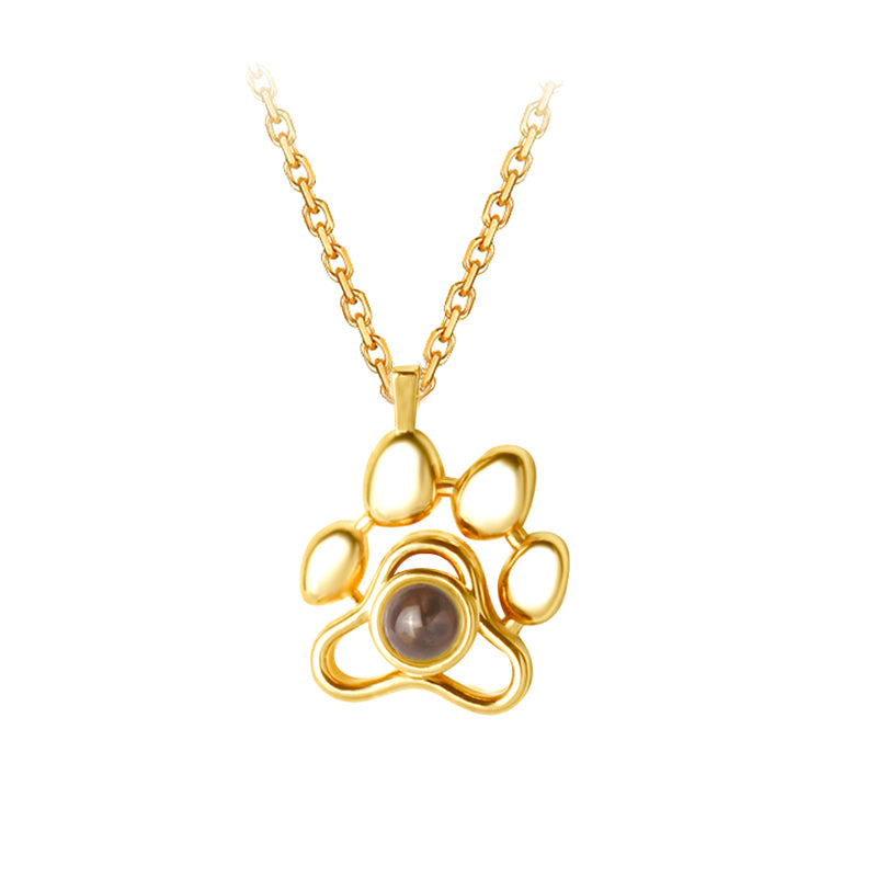 Projection cat paw necklace