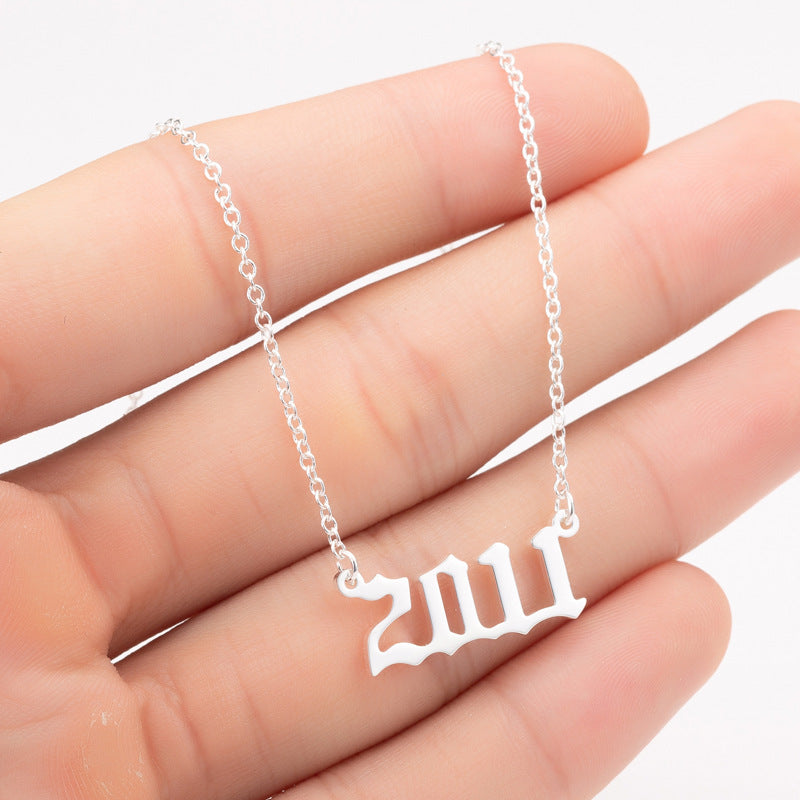 Special Date Year Number Necklace