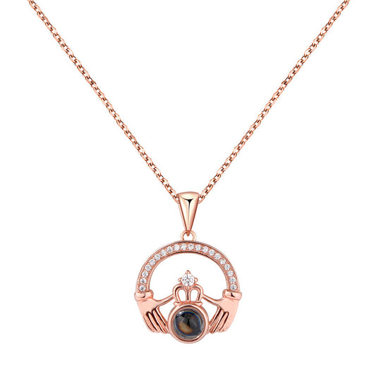 100 Languages I Love You Crown Projection Necklace