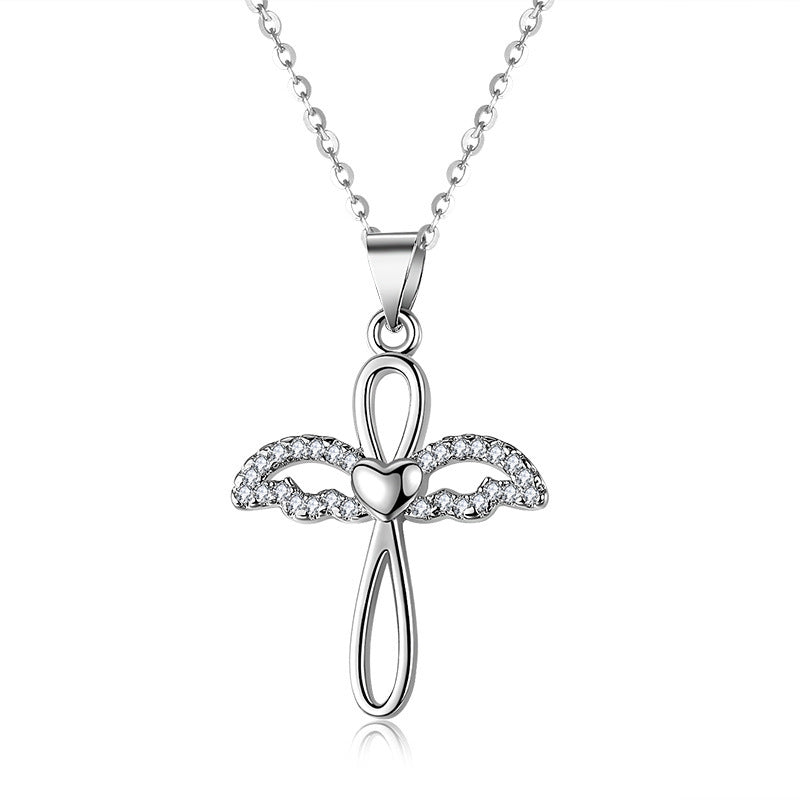 Angel cross pendant