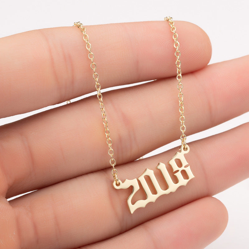 Special Date Year Number Necklace
