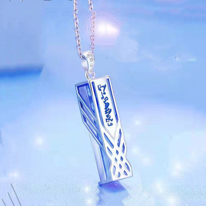 Pendant Lucky Stone Two Yuan Necklace 925 Silver