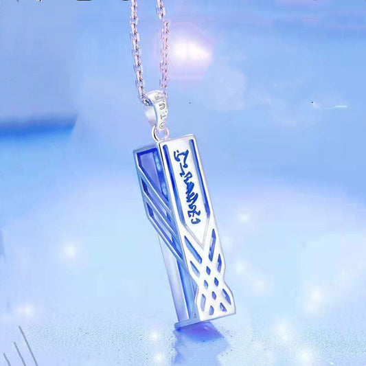Pendant Lucky Stone Two Yuan Necklace 925 Silver