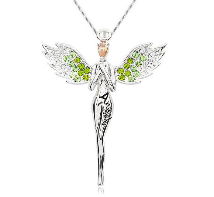 Diamond angel necklace