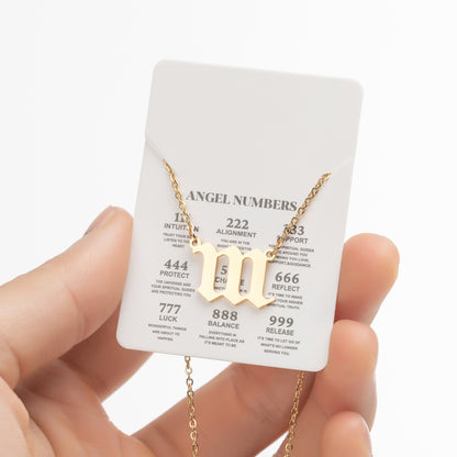 2026 Women's New Angel Lucky Digital Pendant Necklace Fashion 000-999 Stainless Steel Vintage Necklace