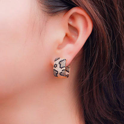 Fashionable Multicolor Leopard Print Earrings