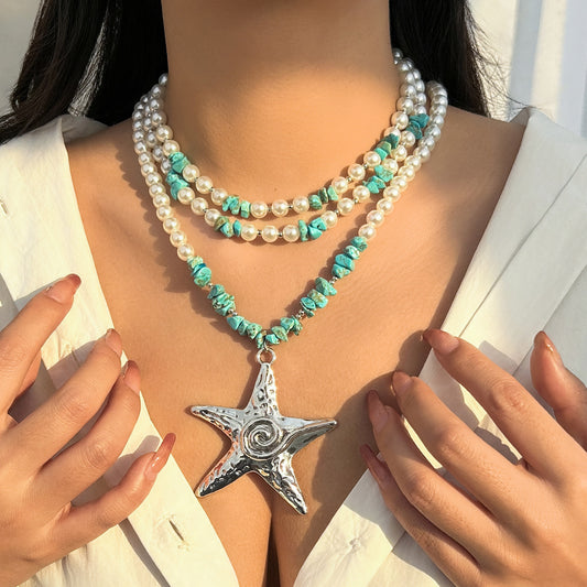 Exaggerated Starfish Large Pendant Women's Necklace