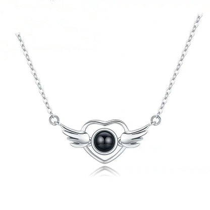 Projection Custom Angel Wings Pendant Necklace