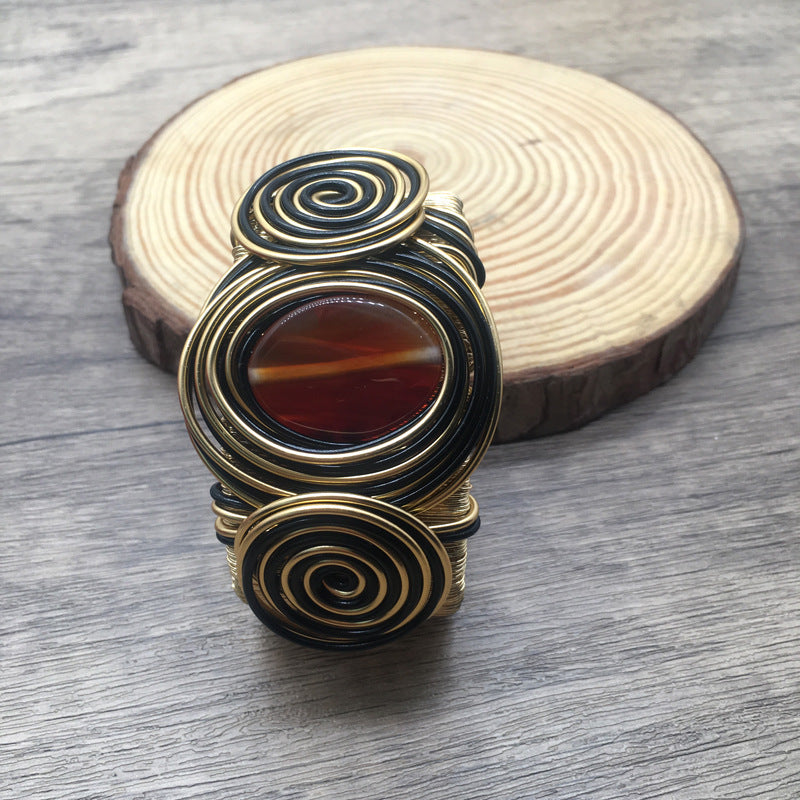 Exaggerated Personalized Handmade Color Woven Wide Bracelet