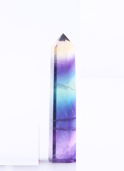Natural Crystal Column Colored Purple Fluorite Column