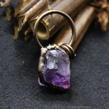 Jewelry Niche Personality Crystal Rough Stone Pendant Necklace