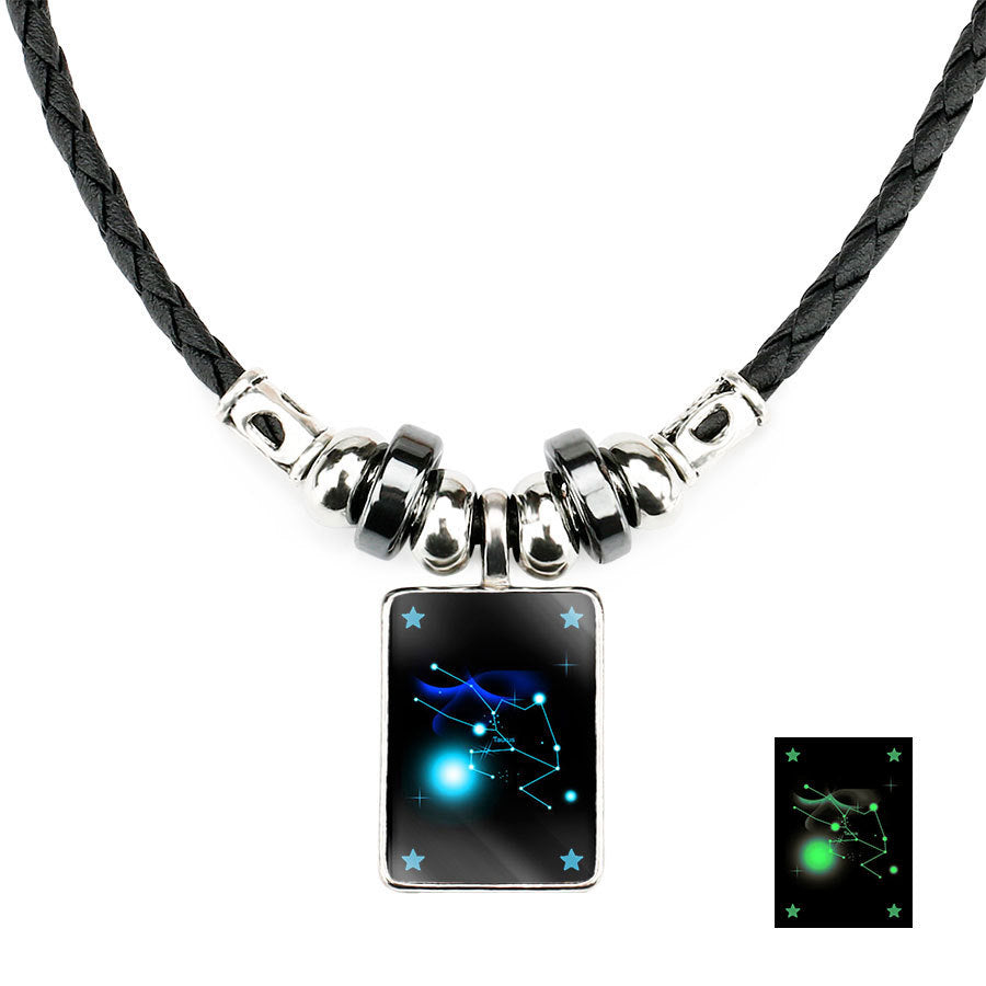 Twelve Constellation Luminous Crystal Necklace