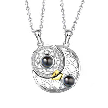 Sun Moon Projection Necklace In 100 Languages