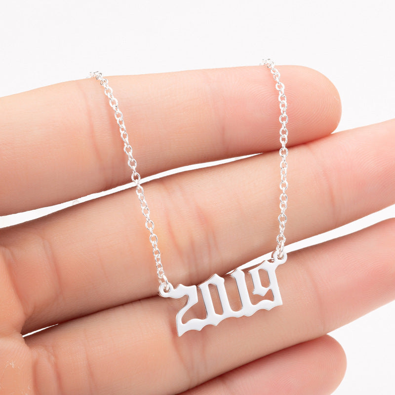 Special Date Year Number Necklace