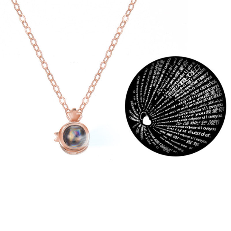 100 languages I love you projection necklace